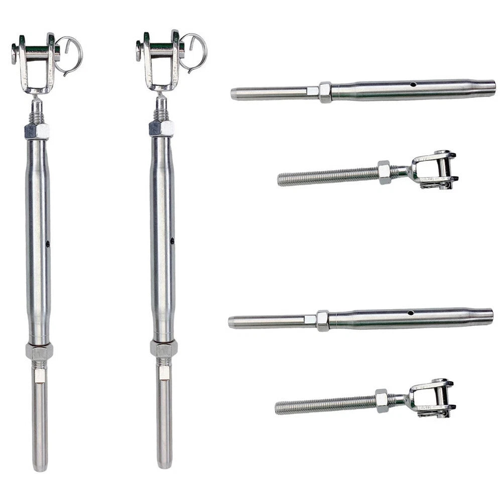 Stainless Steel 316 Jaw And Swage Stud Turnbuckle For 1/8" Cable,1/4"