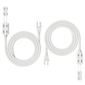 2pack Outdoors Extension Cord Multiple Outlets 12ft 2 Prong Plugs