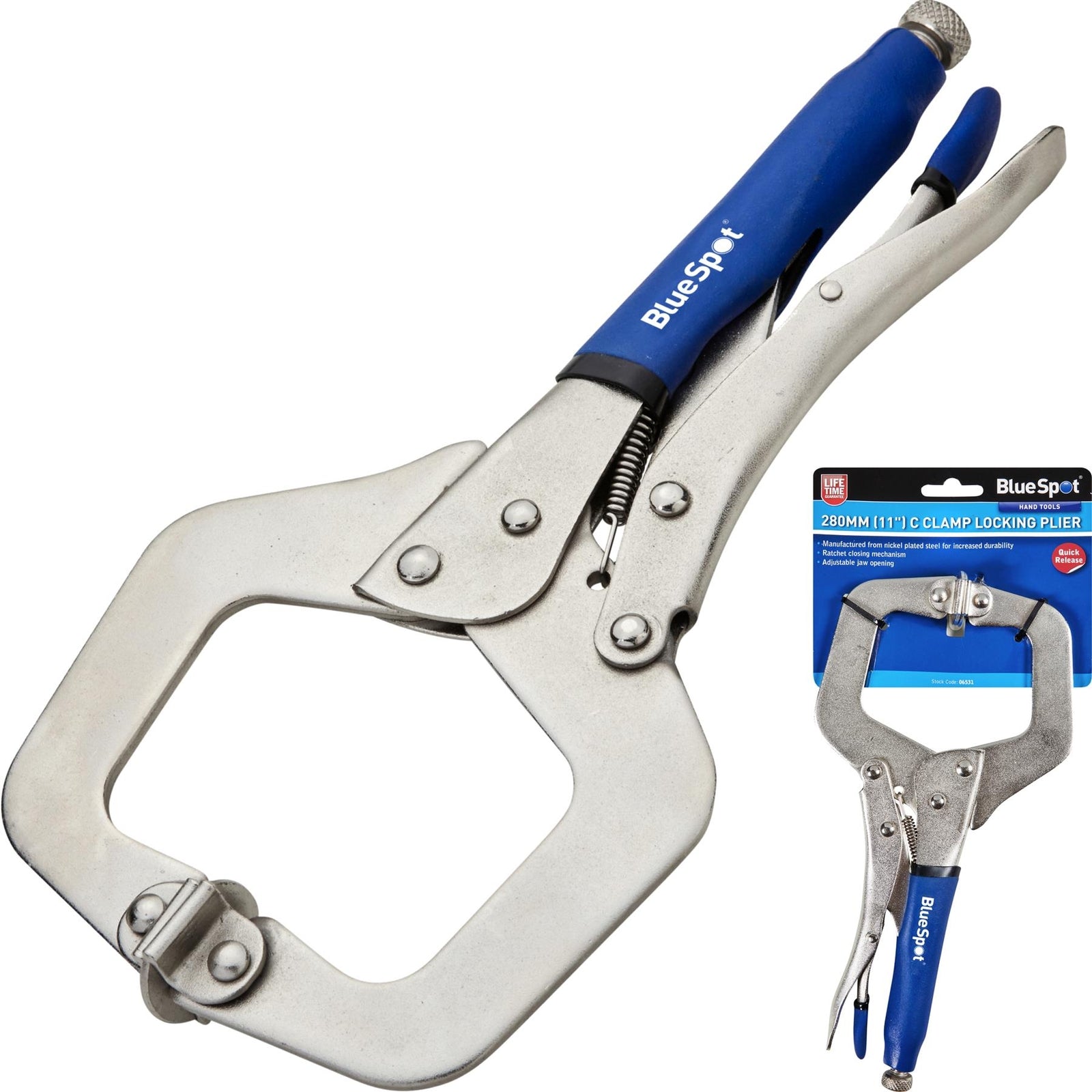 BlueSpot 280mm C Clamp Locking Mole Vise Grip Pliers by BlueSpot