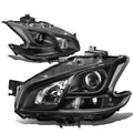 Fit 09-14 Nissan Maxima Pair Black Housing Clear | Built Supply Co