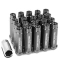 20 Open End M12x1.5 90mm Tall 25mm Od Gun Metal Aluminum Jdm Lug
