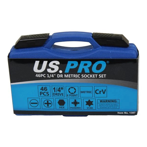 Us Pro 1/4" Drive Socket Set Ratchet Extension Sockets Bits Ph Tor Uj