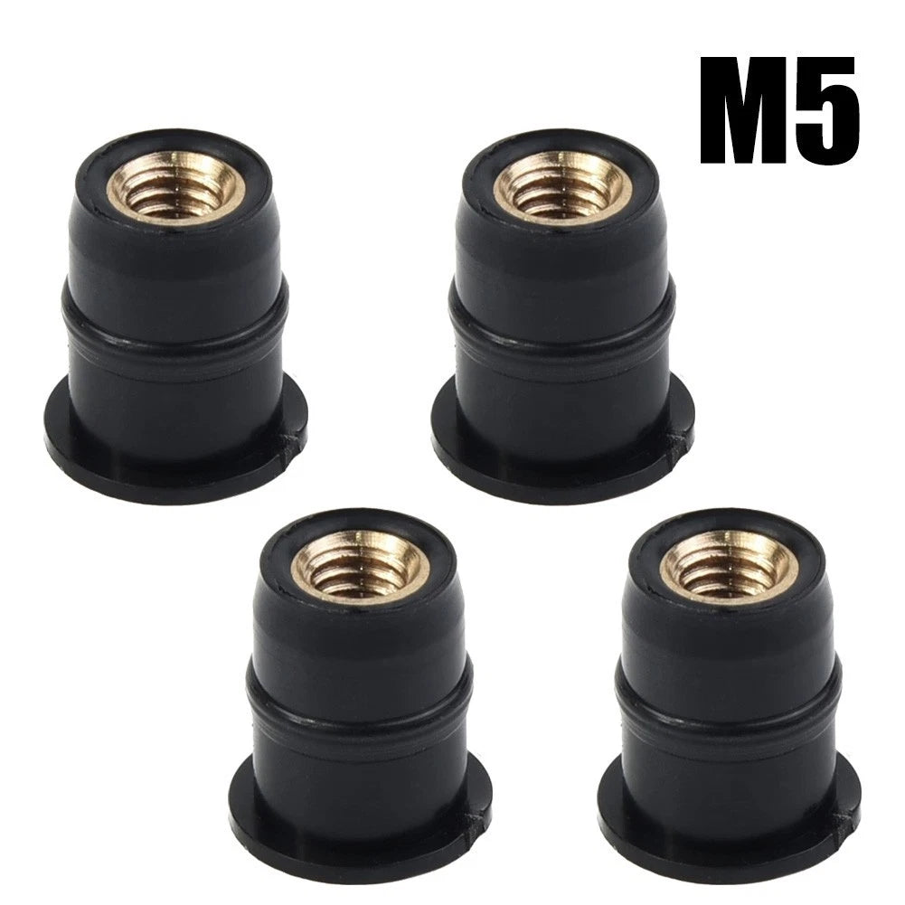 Motorcycle Windshield Rubber Nuts M5 Vibration Damper Panel Mounting
