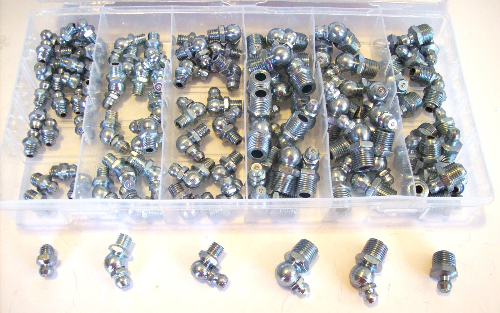 110pc SAE HYDRAULIC GREASE FITTINGS ASSORTMENT GUN TRACTOR STANDARDOpens in a ne