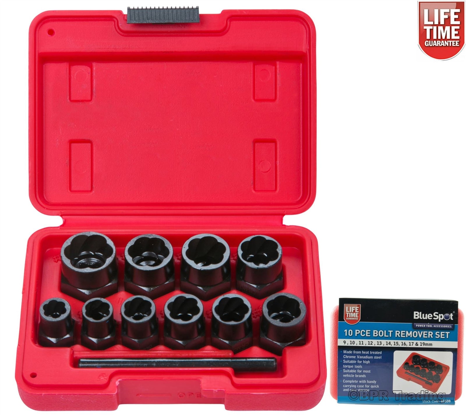BlueSpot 10pc Damaged Nut Bolt Remover Socket Set by BlueSpot
