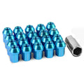20 Closed End M12x1.5 35mm Tall 25mm Od Sky Blue Aluminum Jdm Lug