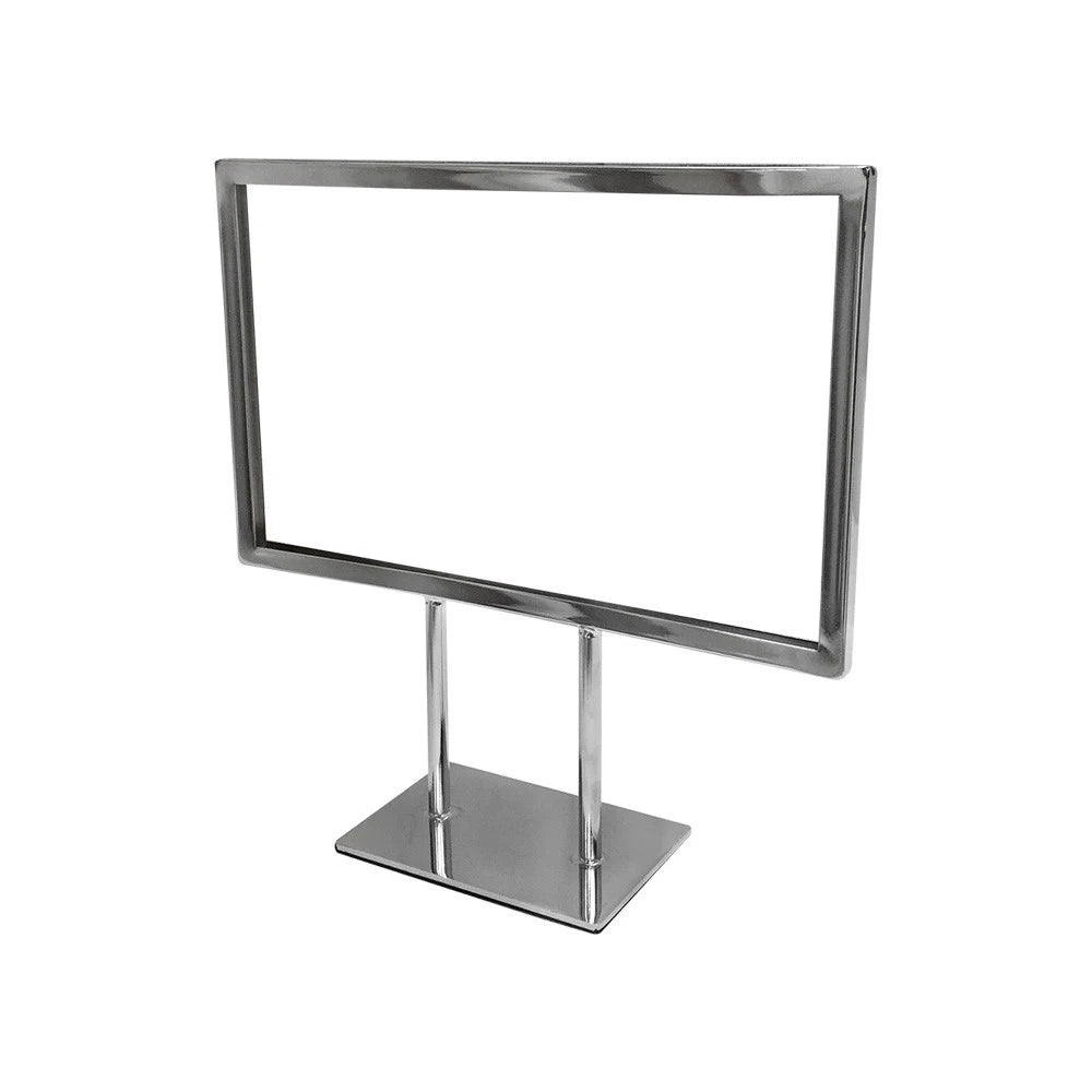 11-1/4 X 7-1/4 Chrome Plated Steel Counter Card Frame Display Fixture