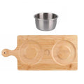 Wooden Margarita Salt Rimmer Tray With Double Tray Design For