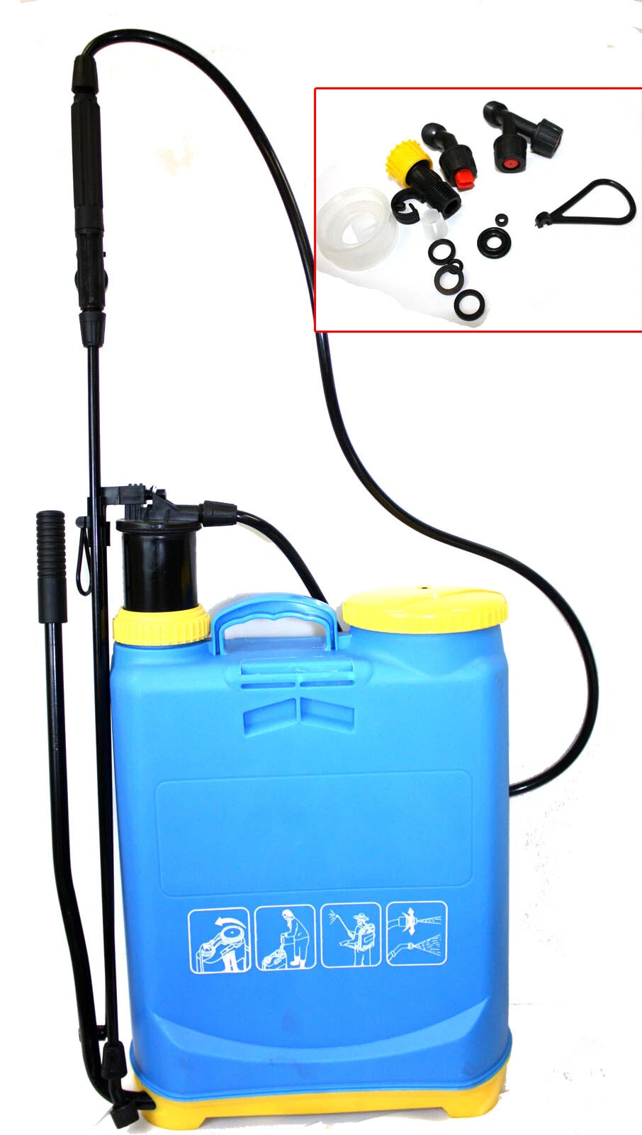 4 Gallon Backpack Manual Pump Water Sprayer Gardening Pesticides