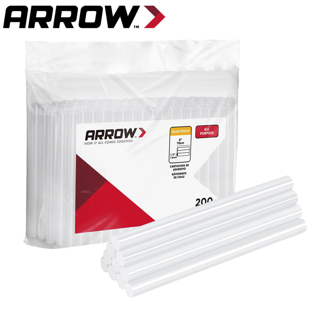 Arrow 200PC Hot Glue Sticks 4"x5/16" Clear Glue Gun Sticks Hot Melt