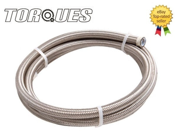AN -6 (8mm I.D) PTFE Stainless Braided Fuel Hose 0.5m