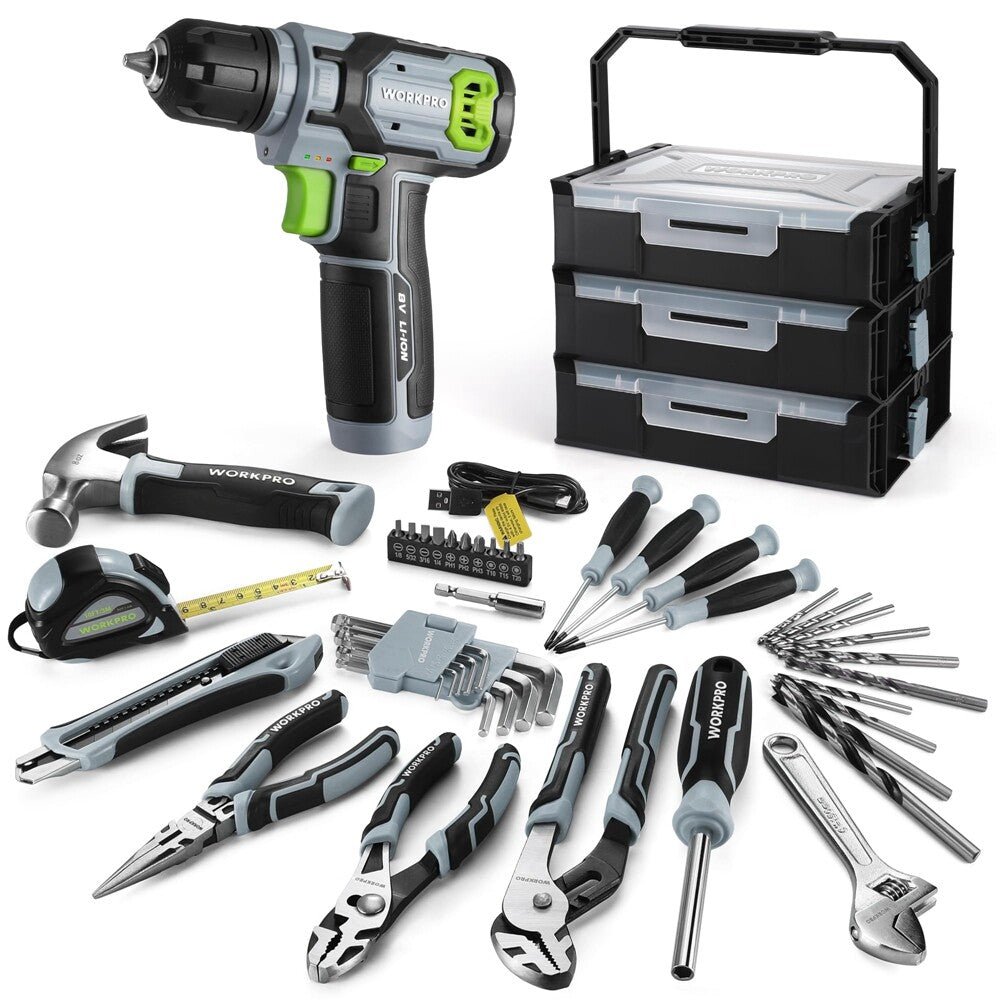 WORKPRO 43PC Cordless Drill Driver Set 8V