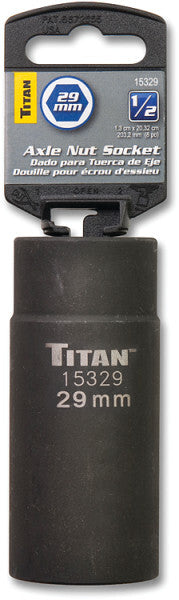 Titan 29mm 1/2 Drive 6 Point Axle Nut Socket by Titan