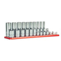 Capri Tools 1/4 In. Drive 6-point Shallow/deep Socket Set W/ Rail,