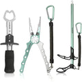 HAUSHOF 3PC Fishing Tool Kit Stainless Steel Fish Lip Gripper Coiled Lanyard