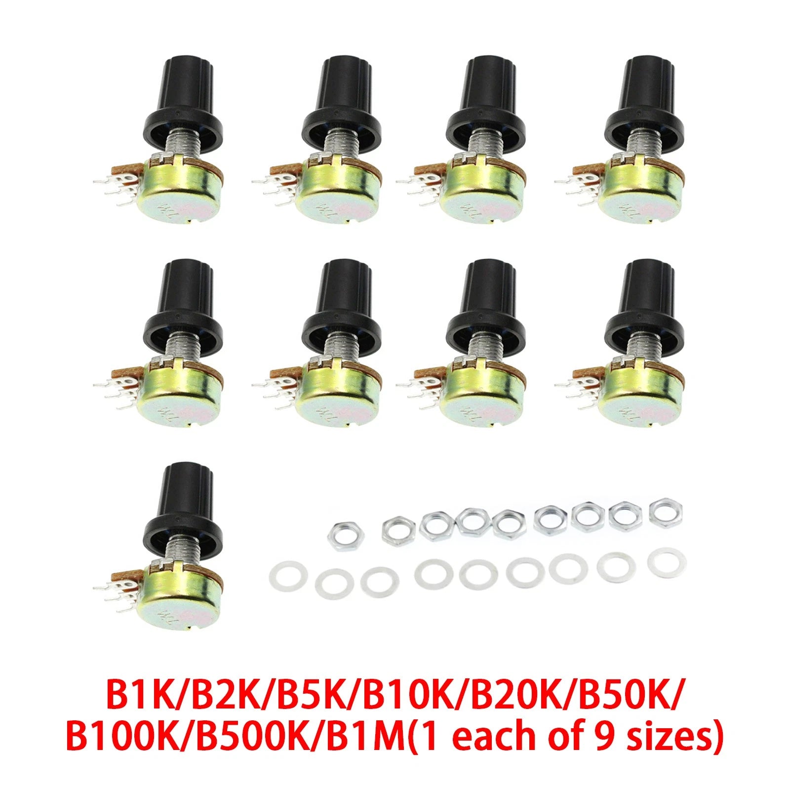 1 Set (1 Each Of 9 Sizes)wh148 Variable Resistors Single Link