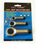 3pc CAL-HAWK DAMAGED NUT SPLITTER BREAKER SET 5/16 - 7/8" SAE 9MM - 22MM METRICO