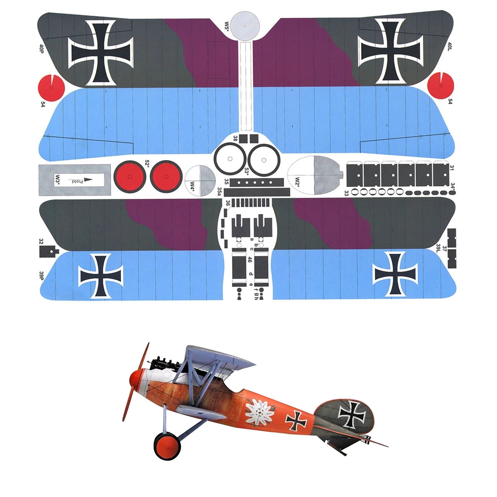 1:33 Britain Albatross D.v Fighter Paper Diy Model Souvenir Gift Toy