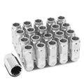 Aluminum Silver 16 Lug+4 Lock Nuts+adapter M12x1.5 21mm Od/50mm Tall