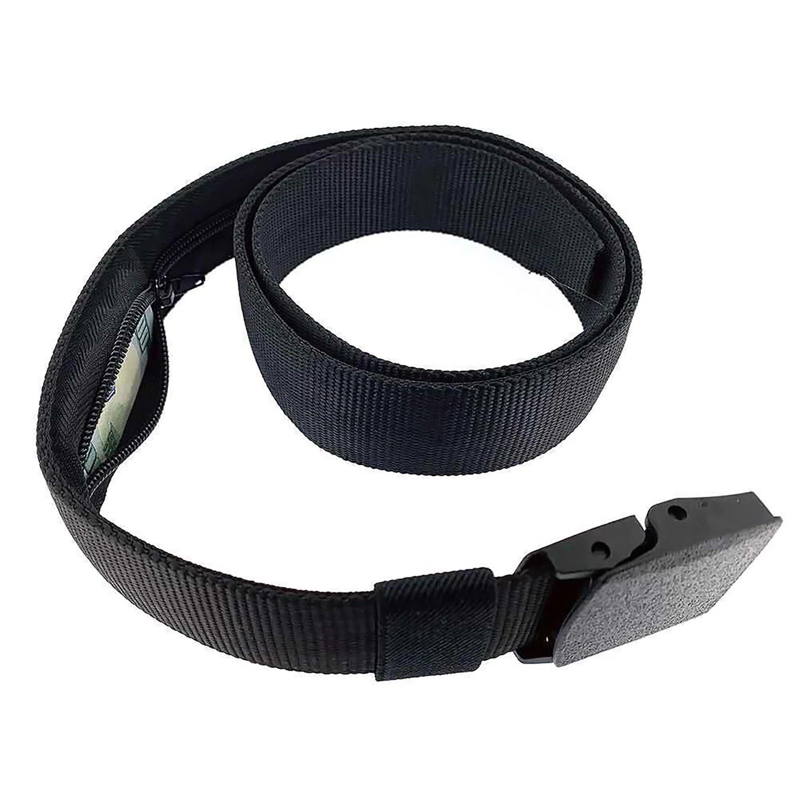 120cm Fashion Black Nylon Travel Security Money Belt Hidden Money