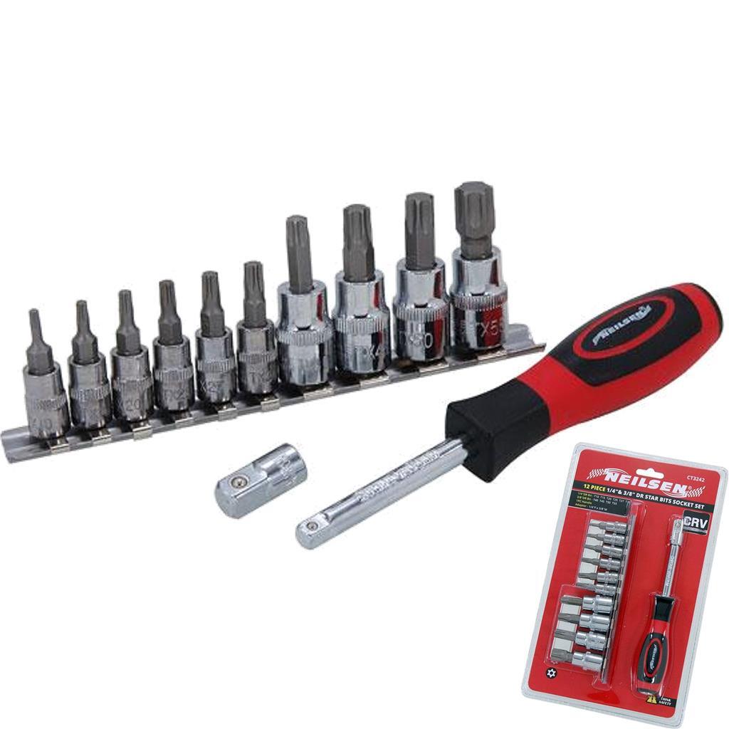 Neilsen 12pc Torx Bit Star Socket Driver Set