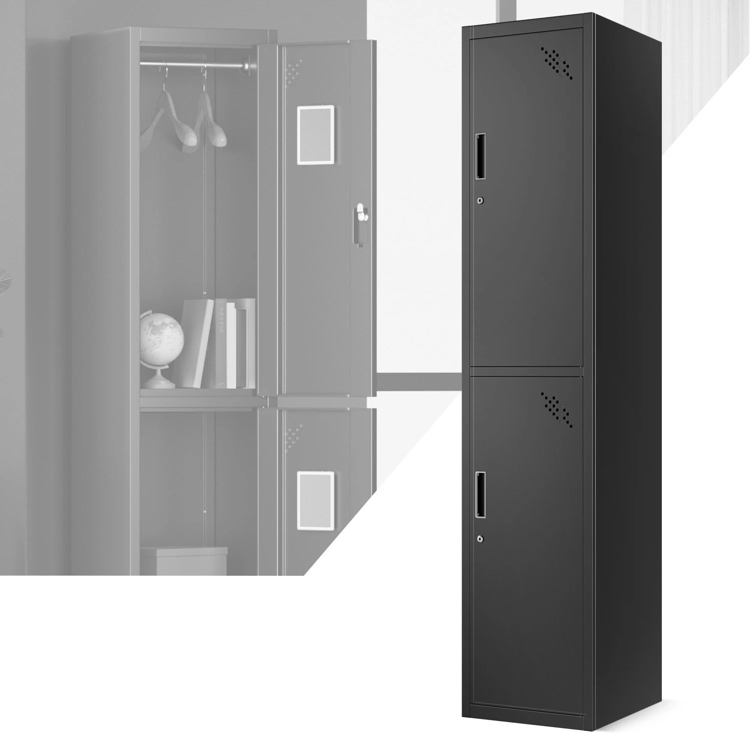 71"x 15"x 17" 2 Doors Lockable Metal Storage | Built Supply Co