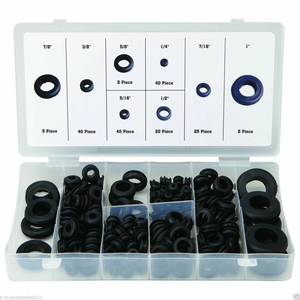 180-Piece Assorted Rubber Grommet Set