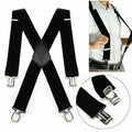 Adjustable Elastic General Pants Cross X-type Suspender Strap Leather
