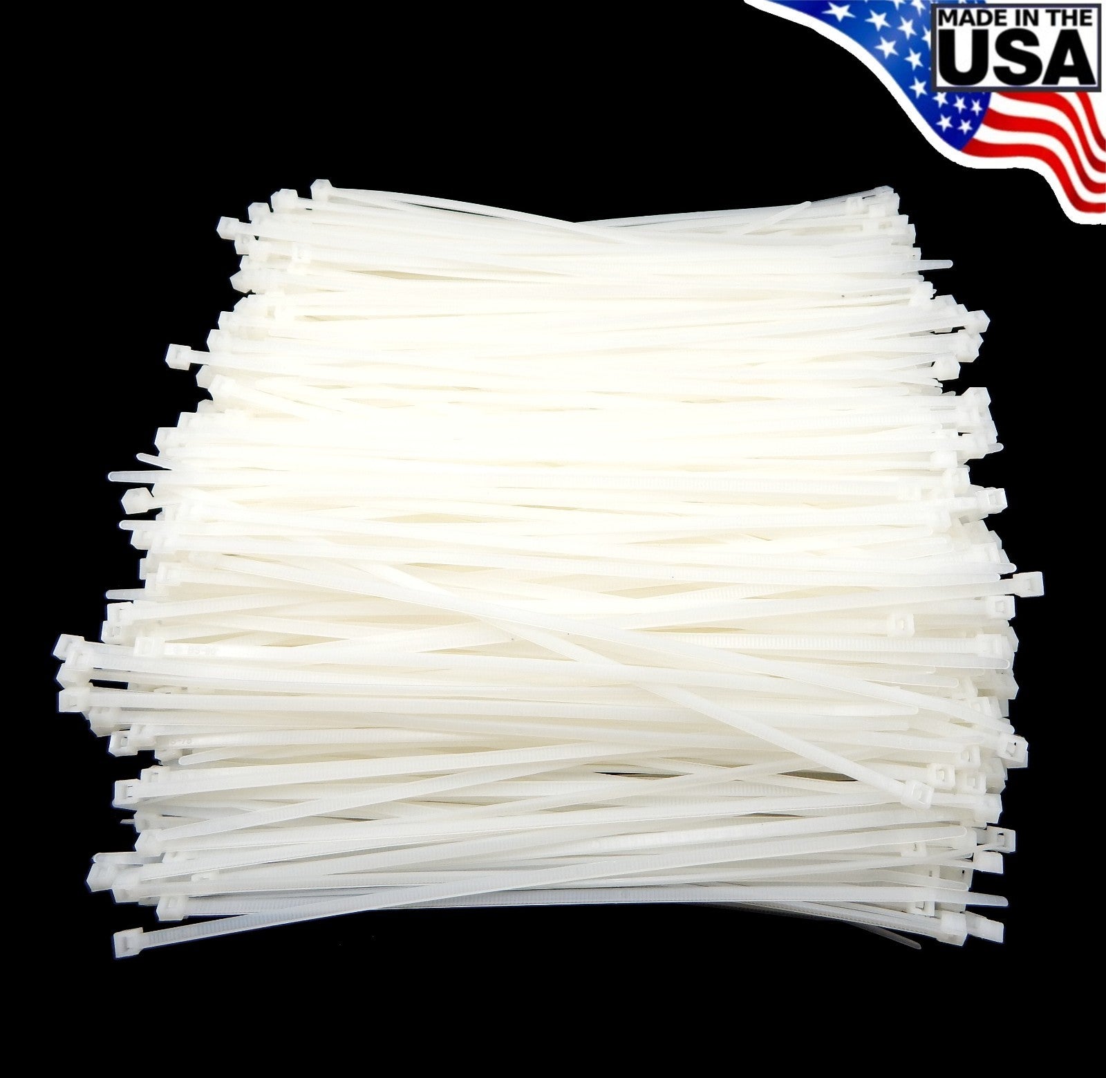 Zip Cable Ties 8" 1000pc Natural White