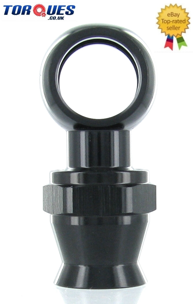 AN -6 (AN6 AN 06) 16.5mm Eye Banjo PTFE Hose Fitting In Stealth Black