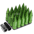 M12x1.5 83mm Tall 23mm Od Green Aluminum Jdm Lug Nuts With Caps+2