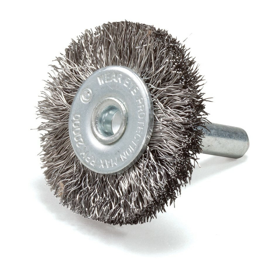 5 pack - 1.5" Crimp Wire Brush Stainless Steel w/ 1/4" Shank Die