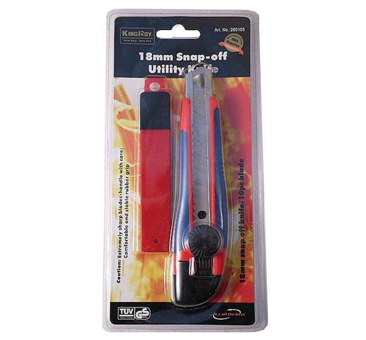 6pc-Pack 18mm Retractable Utility Knife Craft Cutter with 10pc Spare Blades