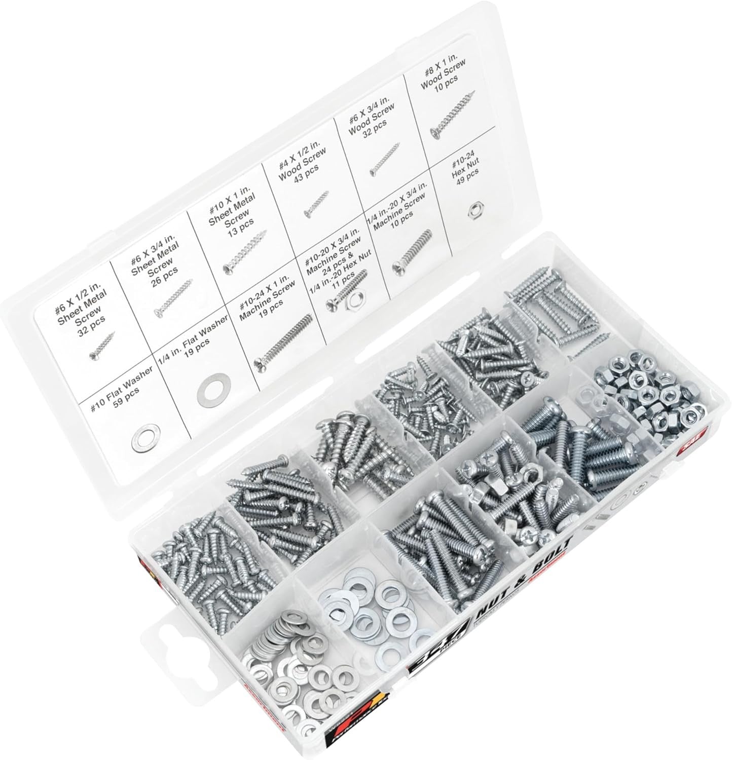 Performance Tool 347pc SAE Nuts & Bolts Assortment by Performance Tool