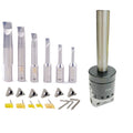 1/2 Shank 2 " Boring Head Set 6 1/2 Indexable Boring Bar & 6 Carbide