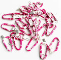 Pink Camouflage Aluminum Carabiner Snap Hook