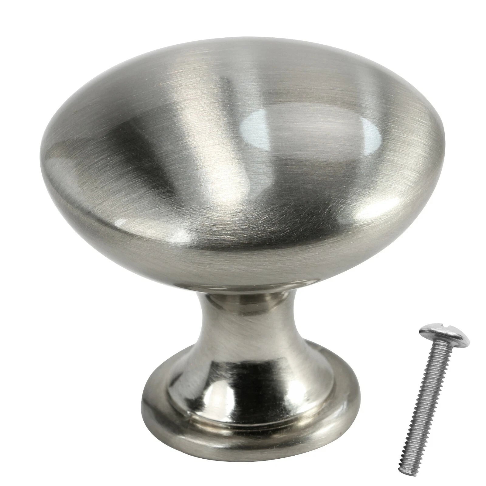 25 Pack Rok Hardware Solid Heavy Brushed Nickel Knob Kitchen Cabinet