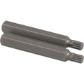 Neilsen 2pc Spline Bit Set M8 x 75mm 10mm Hex Shank Bit