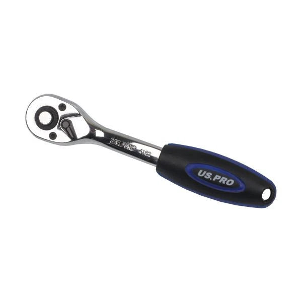 Us Pro 1/4 Drive Ratchet Curved Offset Handle Metric Socket Wrench