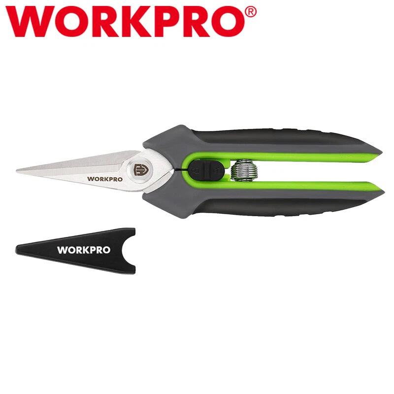WORKPRO 6.25'' Pruning Shear Garden Hand Scissors Stainless Steel Straight Blade