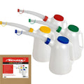 Neilsen 4pc Large Fluid Oil Measuring Plastic Jug Set 5 Liters Flexi