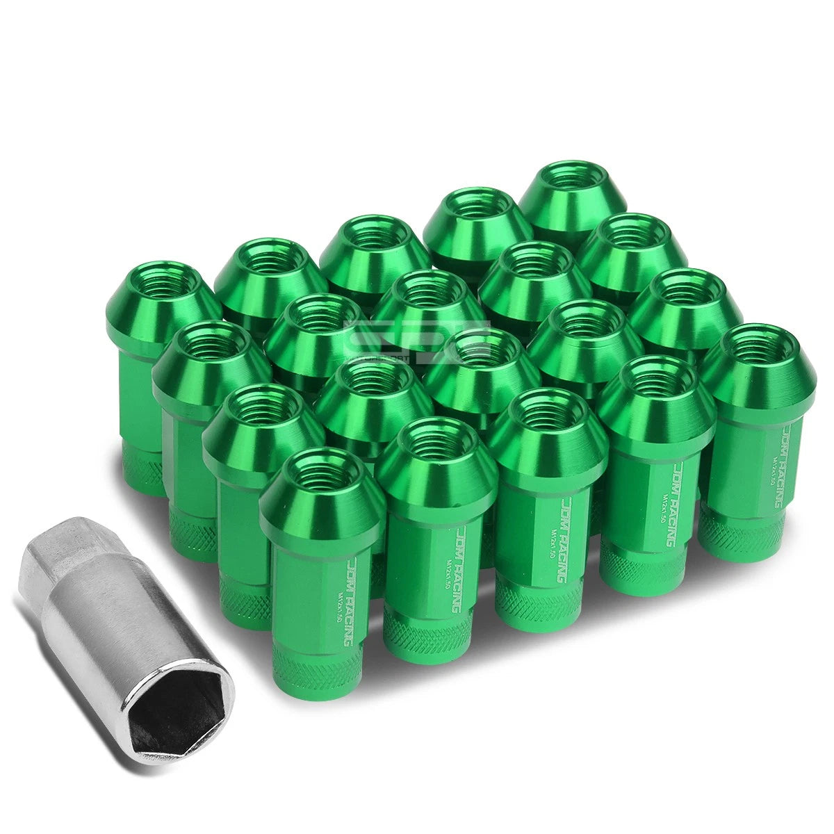 Open End M12x1.5 50mm Tall 25mm Od Green Aluminum | Built Supply Co