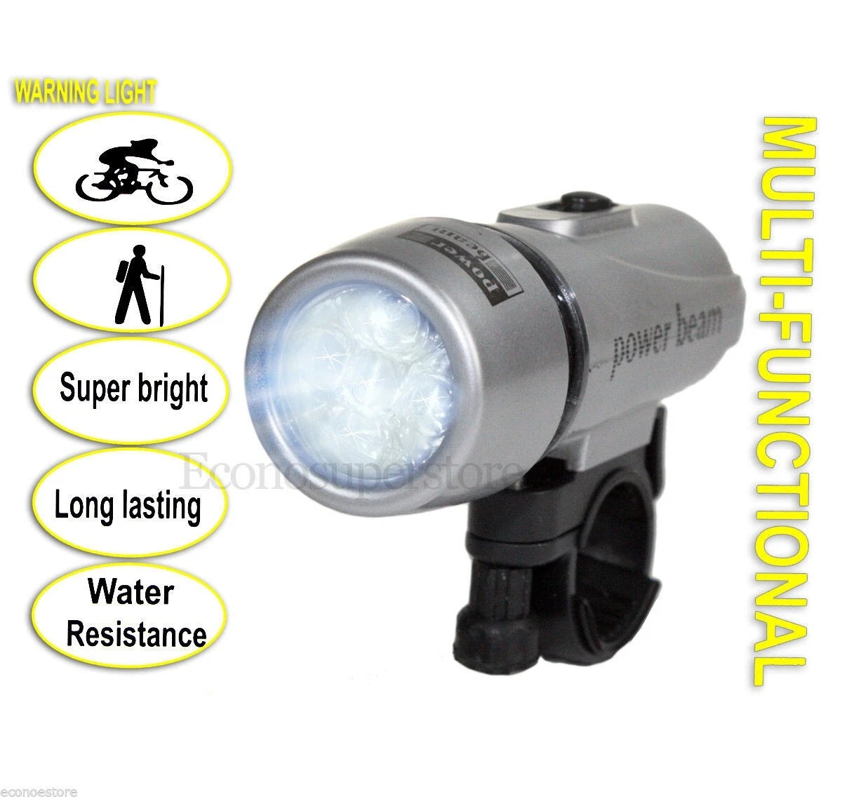 5 Super Bright White Led Multi-function<wbr/>al Bicycle Head Light