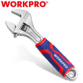 WORKPRO 6inch Adjustable Wrench Cr-V Wide Jaw Opening Wrench Metric/SAE Wrenches