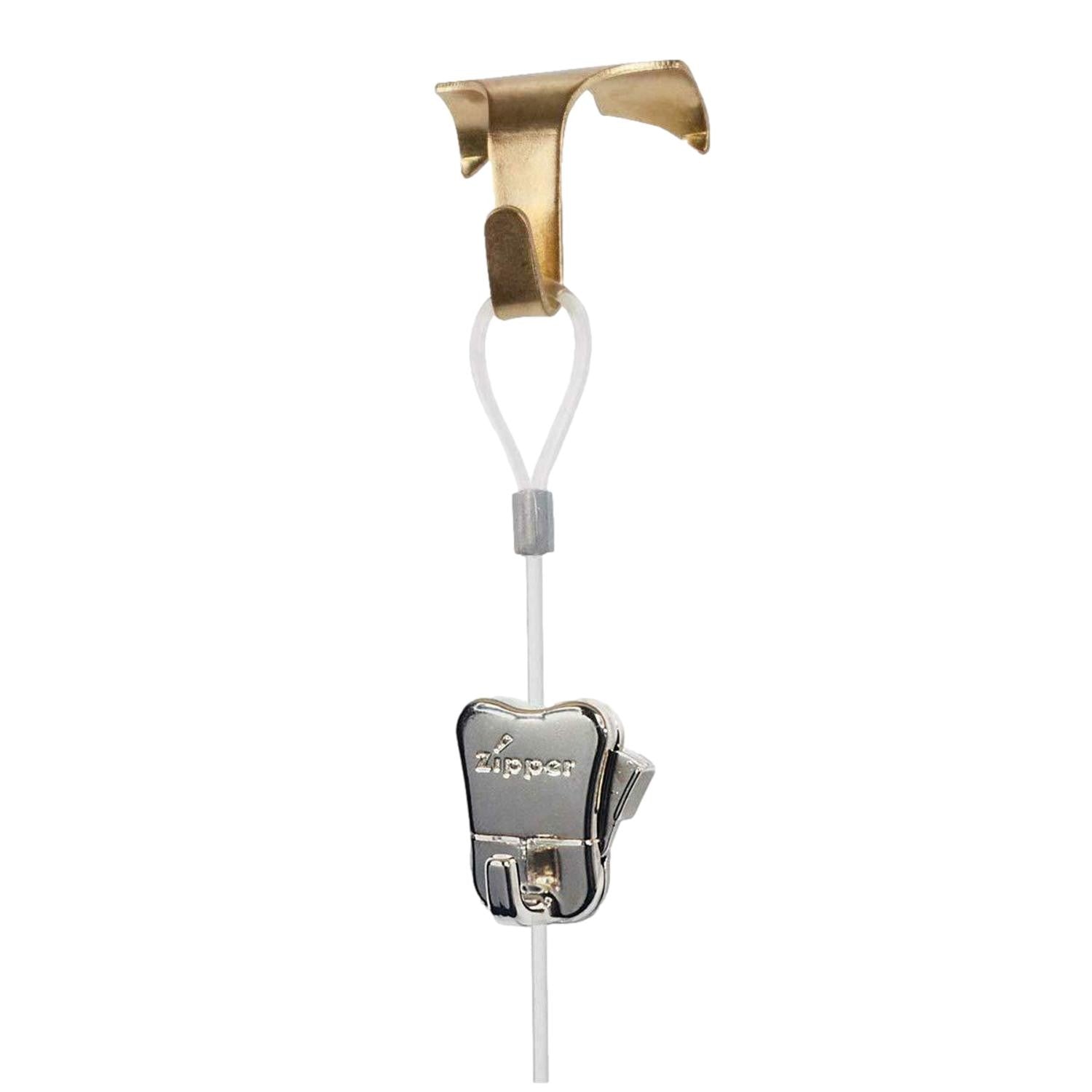 Stas Moulding Hook Brass, Zipper & Perlon Cord Picture Hanging
