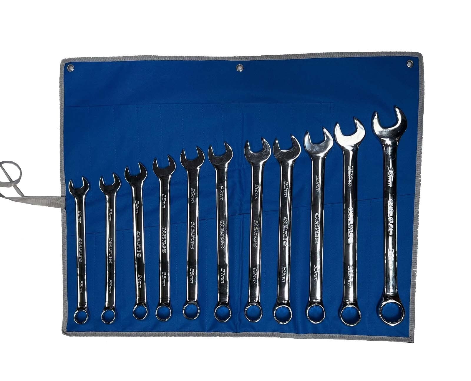 Carlyle Tool 11pc Long Shank Jumbo Metric Combination Ring Open