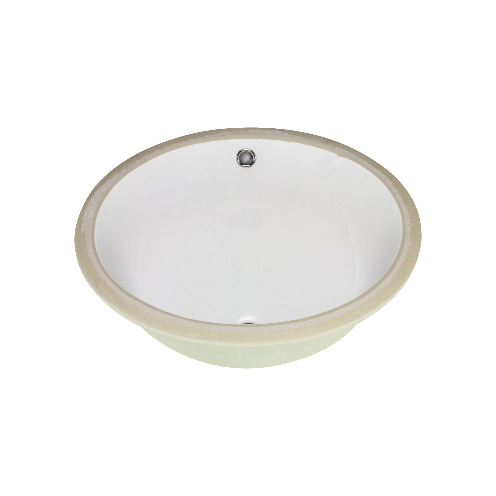 Pond Oval Undermount Bathroom Vanity Sink, 16-7/8" X 13-7/8" , White