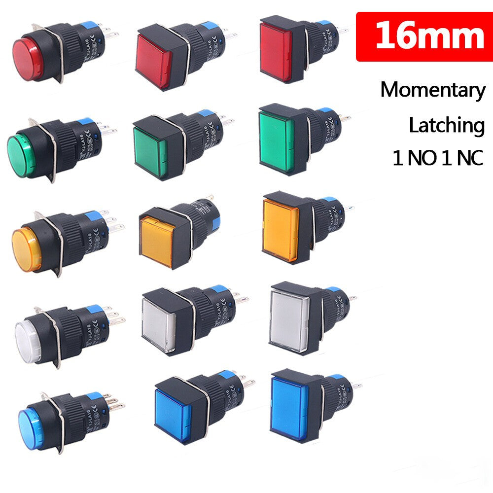 16mm Momentary Push Button Switch 5A 250V