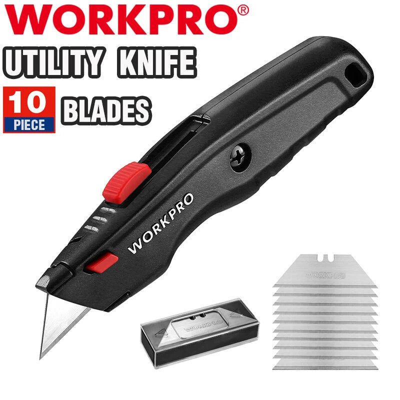 Workpro Premium Utility Knife Heavy Duty Box Cutter Quick Change