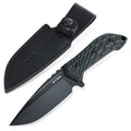 FLISSA 10" Fixed Blade Hunting Knife with Leather Sheath Full Tang Camping Knife